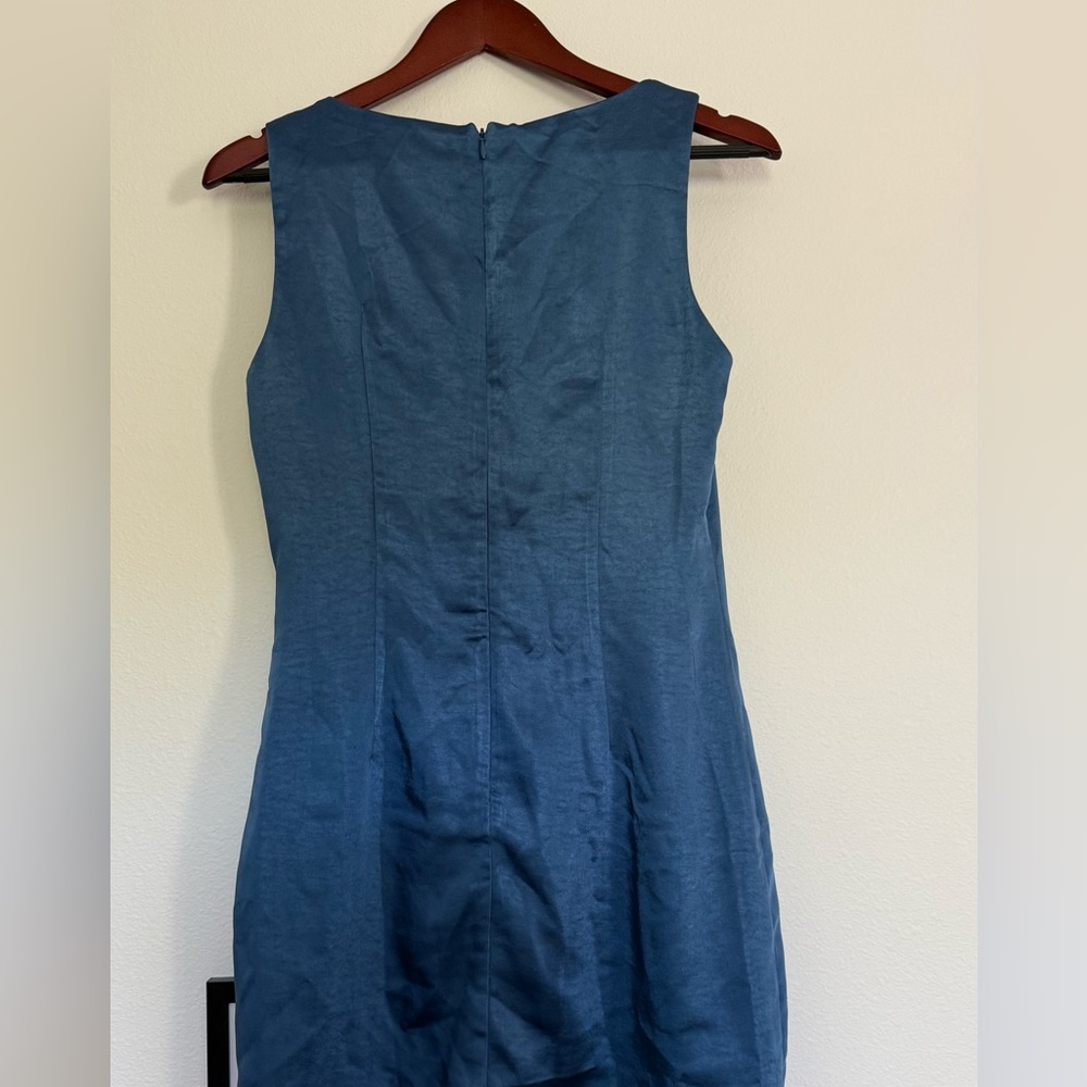 NWT More to come Elegant Blue Satin Dress - Picture 6 of 6